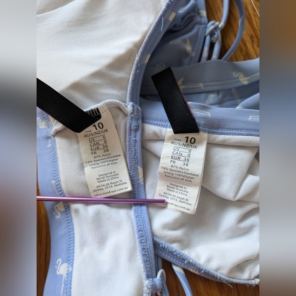 Blue Scoopneck Bikini Flamingo Print 2 pcs Periwinkle - Picture 9 of 11